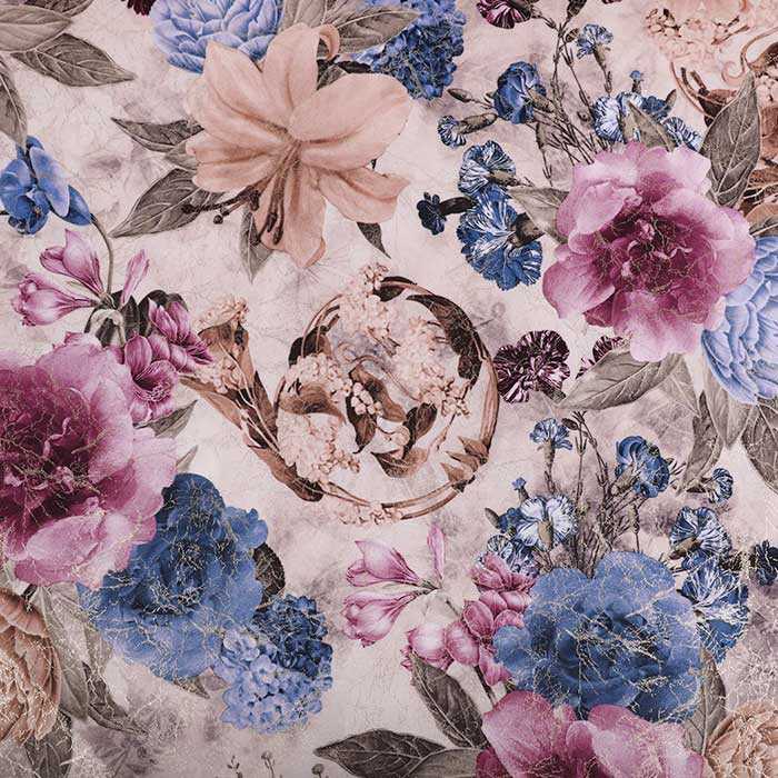 Velvet foil print fabric，gold foil printing on fabric for hometextile