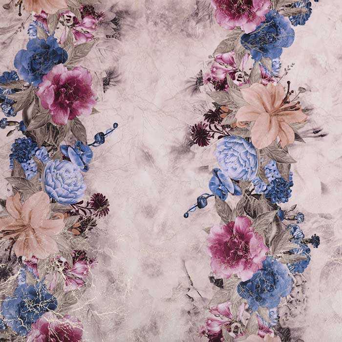 Velvet foil print fabric，gold foil printing on fabric for hometextile