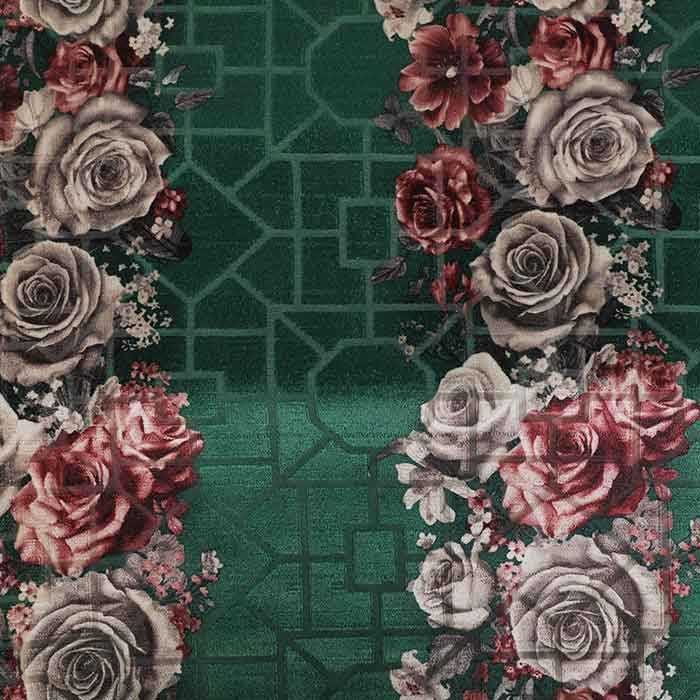Jacquard fabric printing for sofa , 100%Polyester velvet print