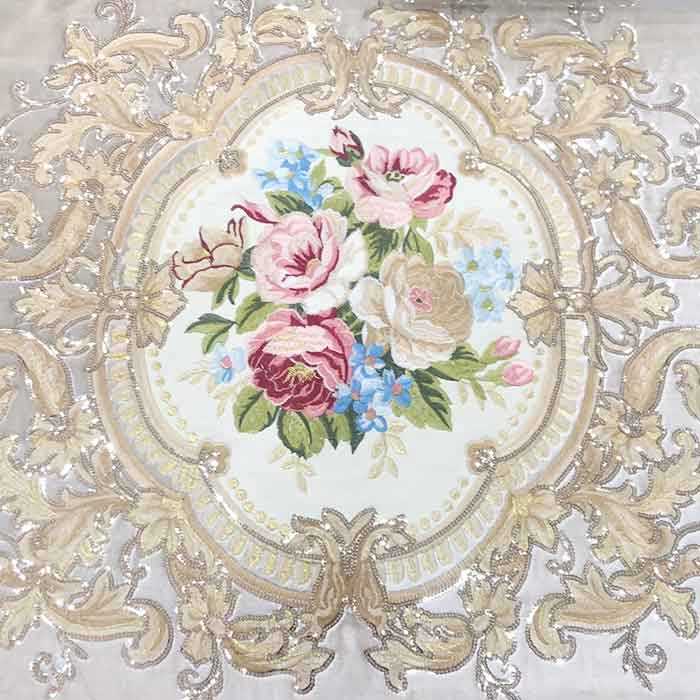 Embroidery upholstery fabric, 3D embroidery fabric for Morocco sofa fabric