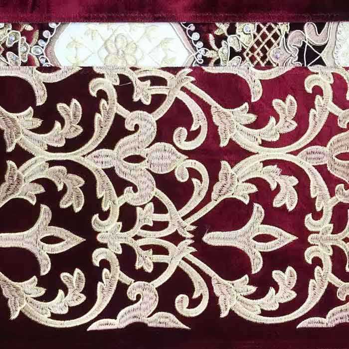 Luxury embroidery sofa velvet fabric in Morocco market 