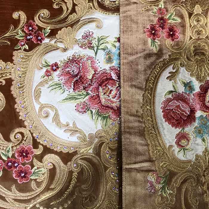 Luxury fabrics embroidery design in Morocco market 