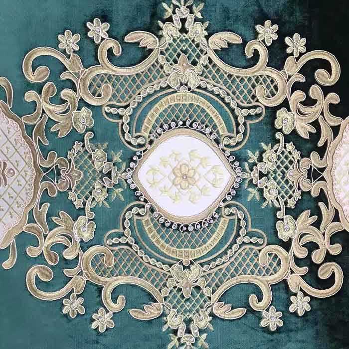 Luxury embroidery sofa velvet fabric in Morocco market 
