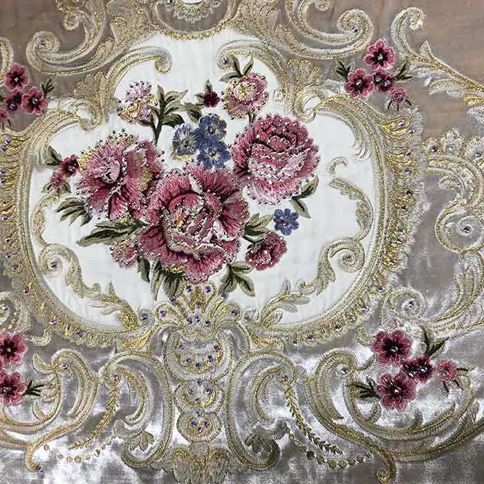 Luxury fabrics embroidery design in Morocco market 