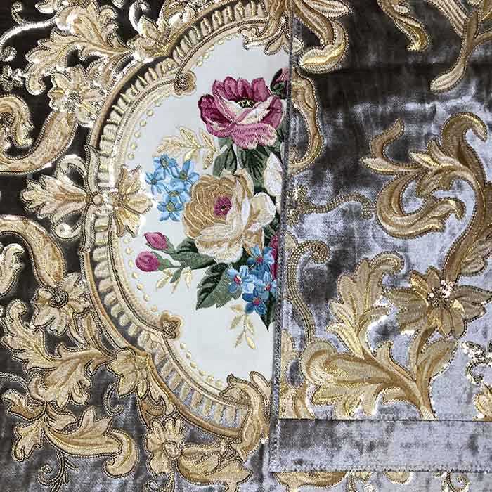 Luxury sequins embroidery fabric in Morocco market