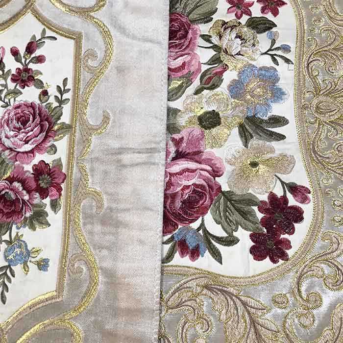 Morocco embroidery fabric, high quality velvet fabric with embroidery 