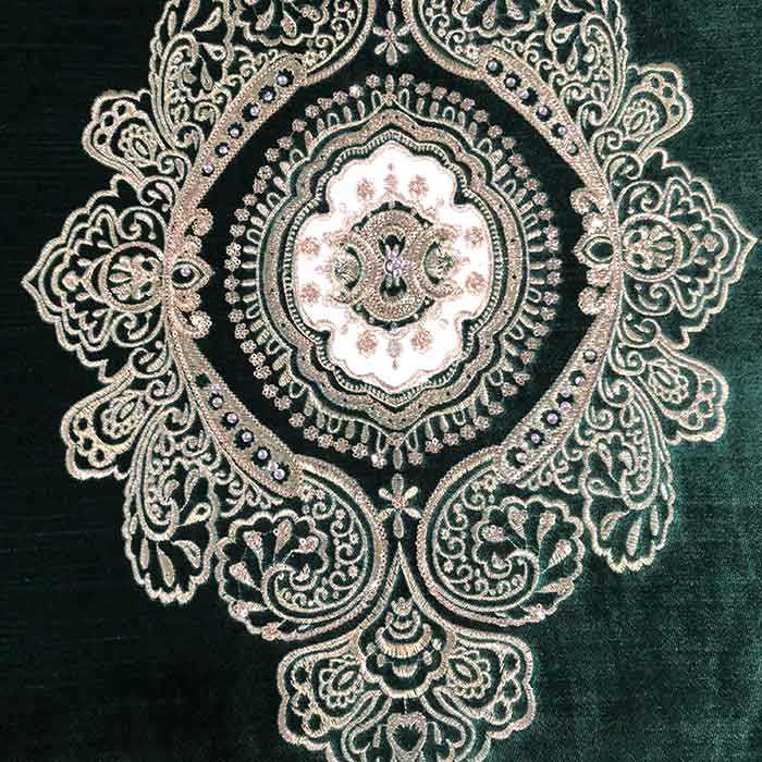 Sequins fabric embroidery for sofa furniture in Morocco market