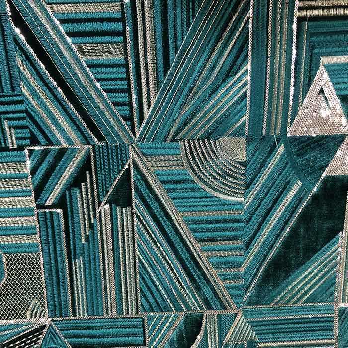 Sequins fabric embroidery for sofa furniture in Morocco market