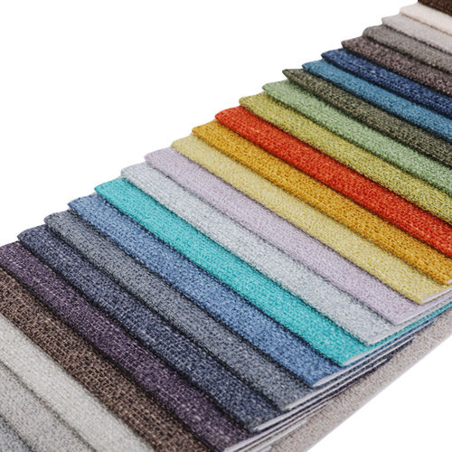 Polyester linen sofa fabric, plain linen fabric for hometextile 