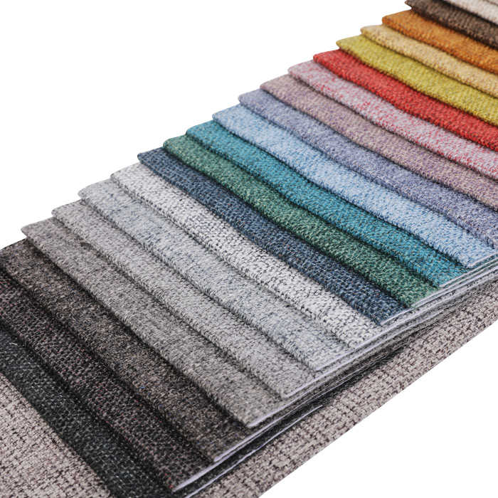 Solid linen plain fabric sofa, 100%polyester upholstery linen fabric for hometextile