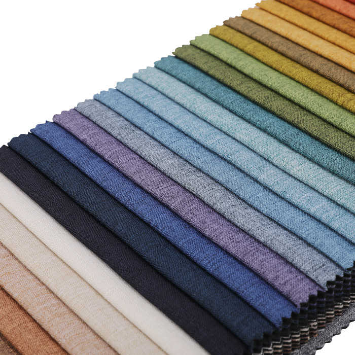 Linen look polyester sofa fabric, cheap sofa fabric for hometextile