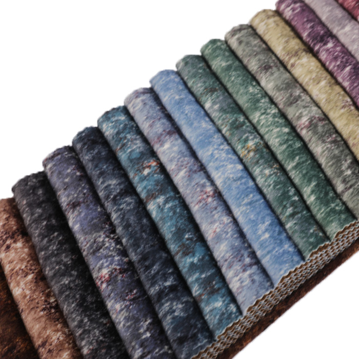 100% polyester embossed fabric holland velvet，good quality sofa fabric