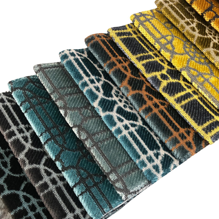 Knitted jacquard fabric, geometric design knitted sofa fabric
