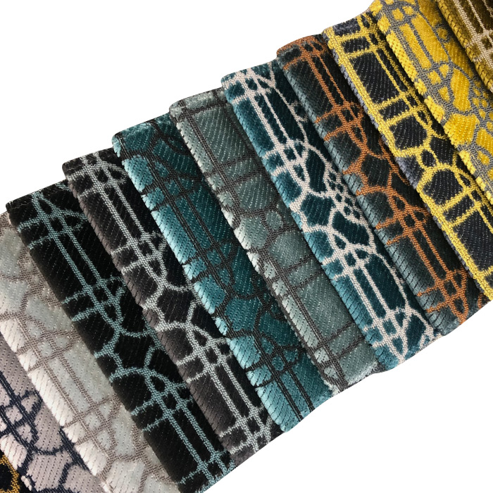Knitted jacquard fabric, geometric design knitted sofa fabric