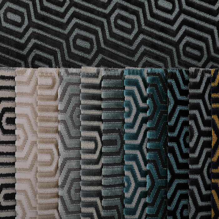 Geometric jacquard fabric used for sofa fabric, hot sales luxury sofa fabric