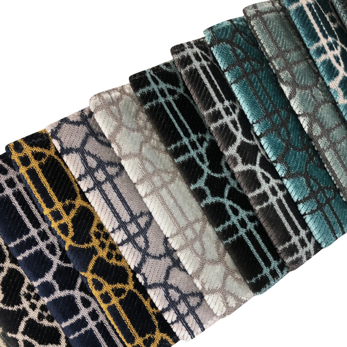 Knitted jacquard fabric, geometric design knitted sofa fabric