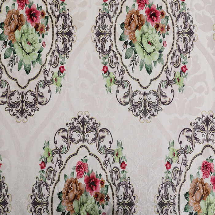 Jacquard flower printed fabric，Morocco print fabric for hometextile
