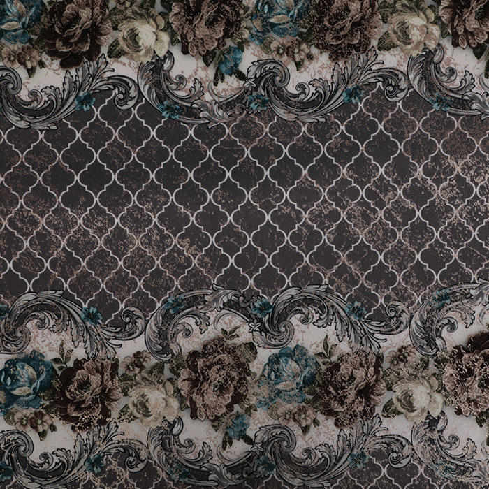 Morocco print sofa fabric, print silver fabric for hometextile