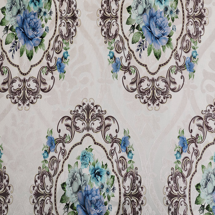 Jacquard flower printed fabric，Morocco print fabric for hometextile