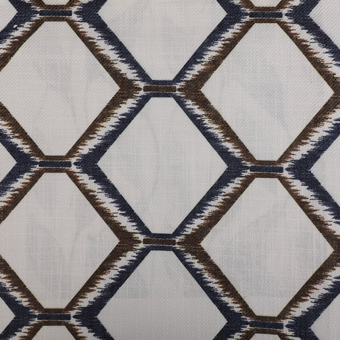 Printed linen fabric, geometric print design for sofa fabric 