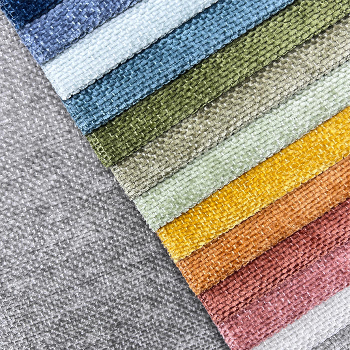 Piece Dyeing Plain Chenille Soft Sofa Cloth Shiny Yarn Furniture Fabric