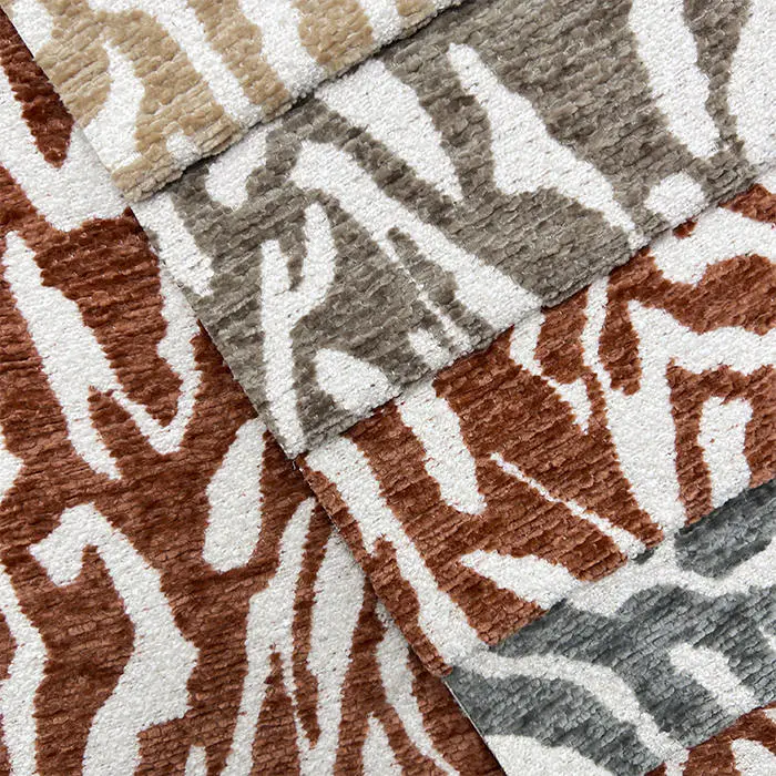Manufacture Wholesale Chenille Luxury Microfiber Chenille Shaggy Printed Fabric Polyester