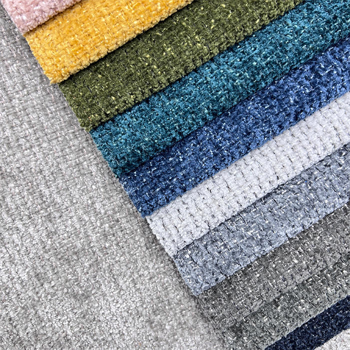 New Woven Fabric for Furniture Sofa Chenille Fabric Upholstery Fabric Linen Look Polyester Chenille for Home Textile