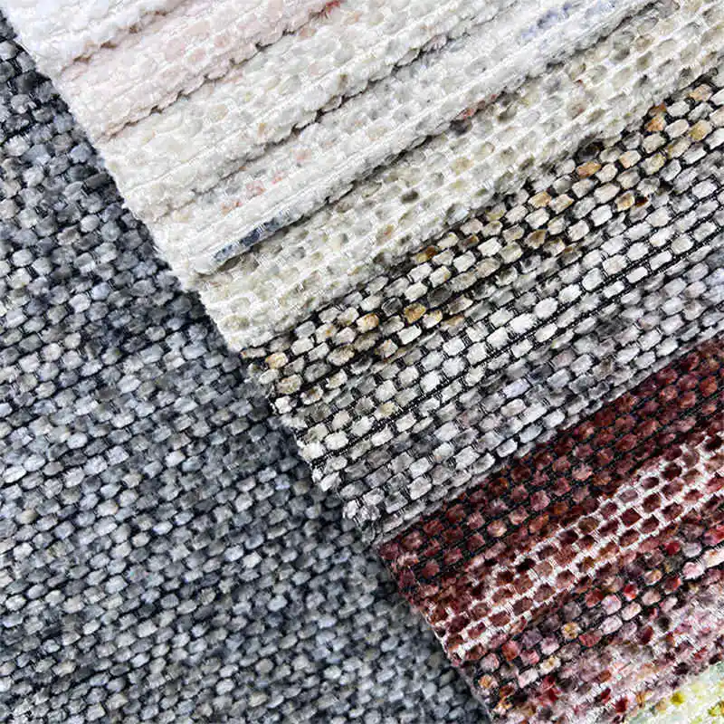 100% Polyester Chenille Furniture Fabric Custom Home Textile Jacquard Upholstery Sofa Fabric Chenille