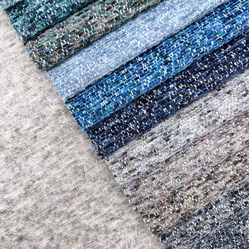 Luxury Chenille Jacquard Floral Upholstery Plaid Chenille Fabric for Sofa