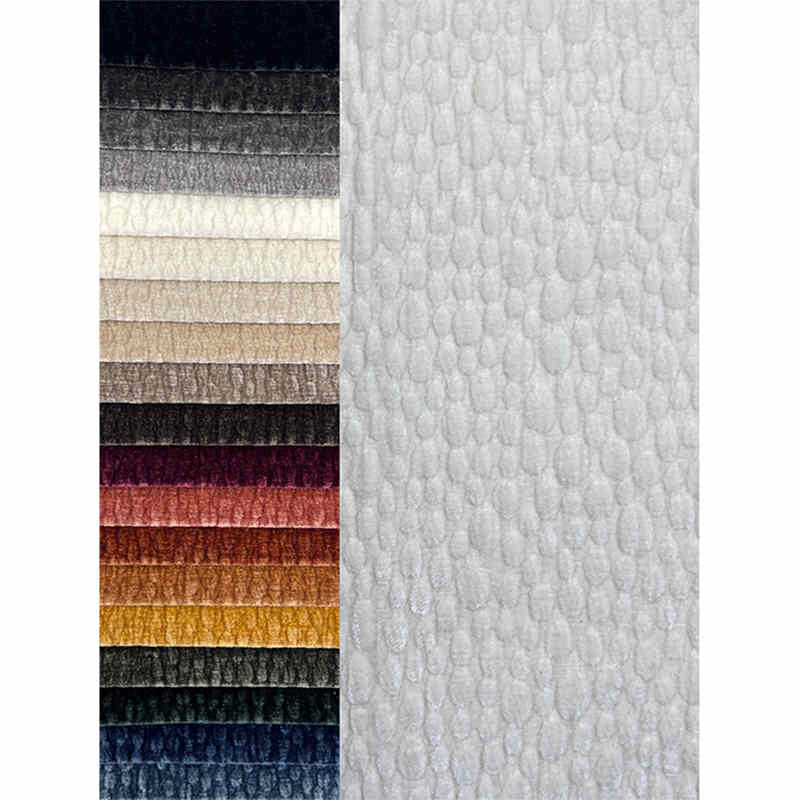 New Plain Dyed Polyester Sofa Fabric Embossed Jacquard Chenille Upholstery Fabric for Living Room Furniture