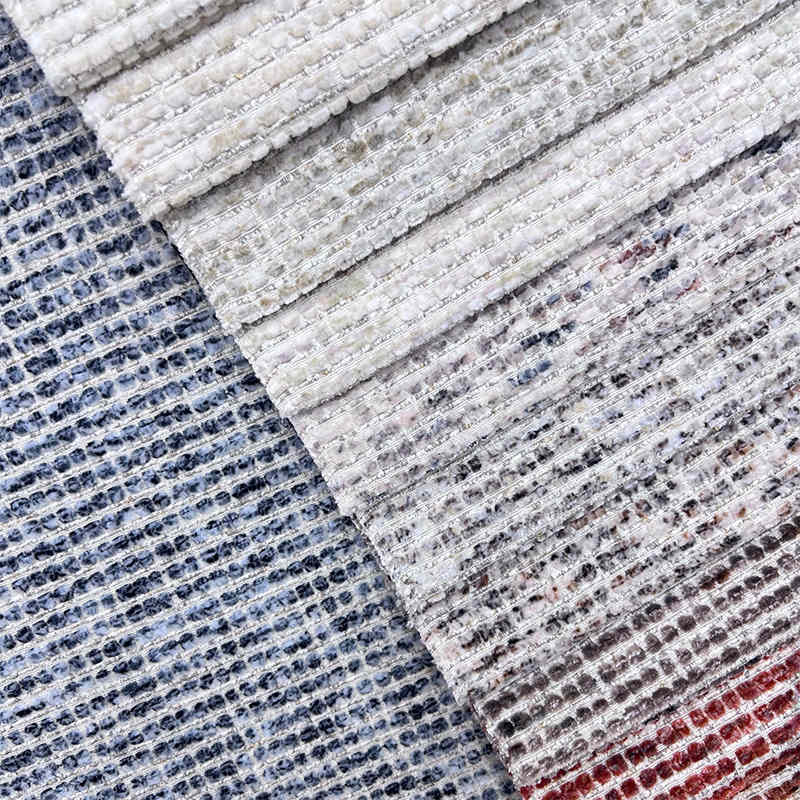 Home Textile Fabric Dyed Yarn Woven Sofa Jacquard Design Upholstery Polyester Fabric for Sofa