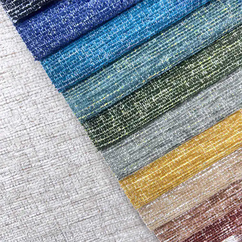 Production of Sofa Cover Fabric Multi Color Chenille Woven Jacquard Fabrics for Furniture