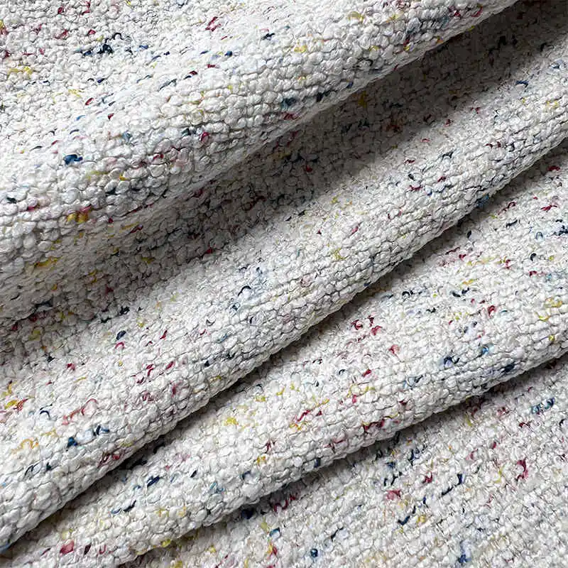 New Boucle Linen Fabric Polyester Woven Fabric Yarn Dyed Fabric Light Luxury Textile Upholstery for Sofa Home Textile