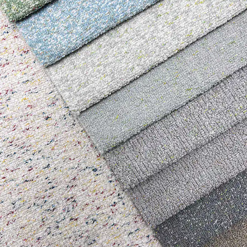 New Boucle Linen Fabric Polyester Woven Fabric Yarn Dyed Fabric Light Luxury Textile Upholstery for Sofa Home Textile