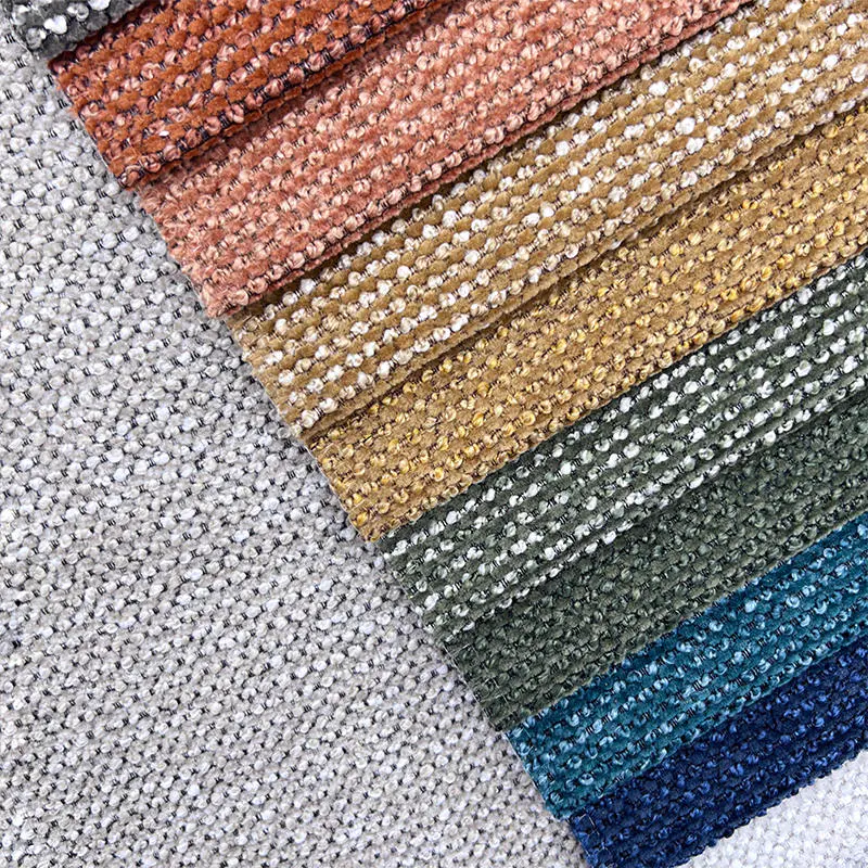 Free Sample Custom Polyester Chenille Sofa Fabric Microfiber Jacquard Chenille Upholstery Fabric
