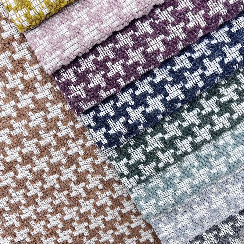 Colorful Home Textile Furniture Non Woven Fabric Polyester Jacquard Pure Linen Fabric