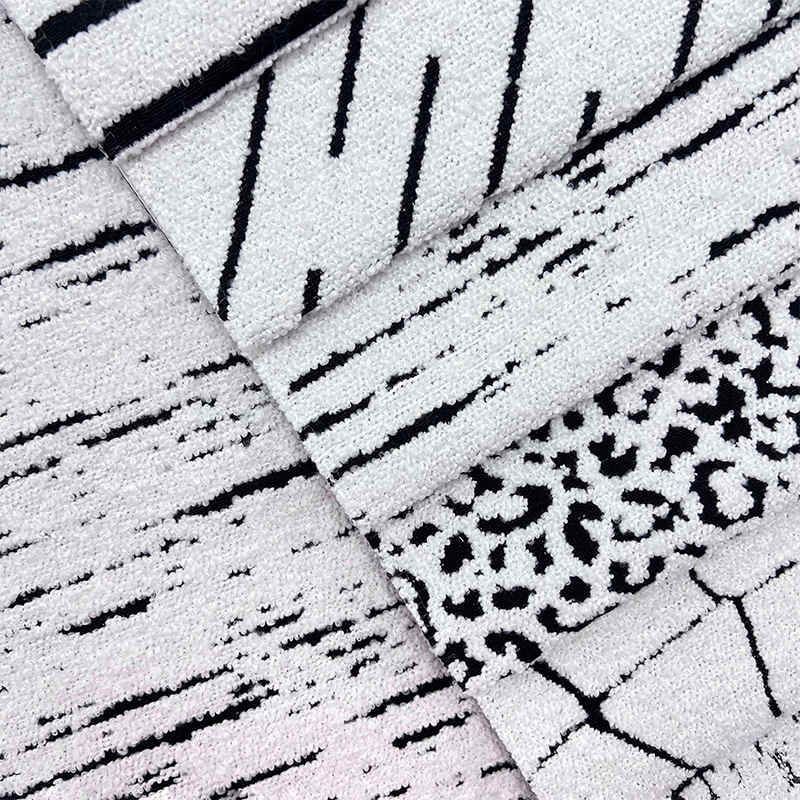 Various Patterns Modern Style Black and White Design Woven Decorative Fabrics with Great Texture