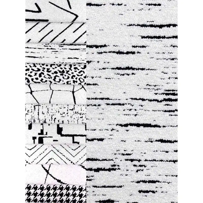 Various Patterns Modern Style Black and White Design Woven Decorative Fabrics with Great Texture