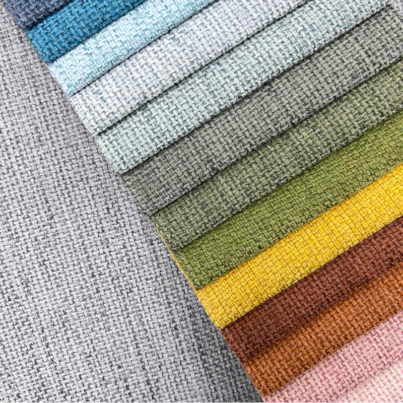 Factory Custom Furniture Home Textile Linen Like Sofa Fabric Polyest Linen Look Fabric