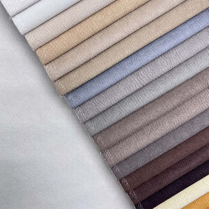 Customized Material Color Sofa Fabric Manufacturer Soft Polyester Knit Suede Fabric