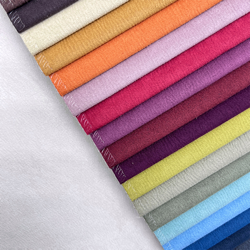 Customized Material Color Sofa Fabric Manufacturer Soft Polyester Knit Suede Fabric