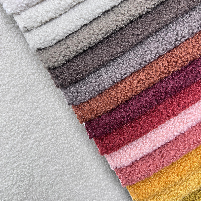 Heavy Weight Thick Loop Teddy Fleece Velvet Sofa Fabric Upholstery Boucle Fabric for Living Room Furniture