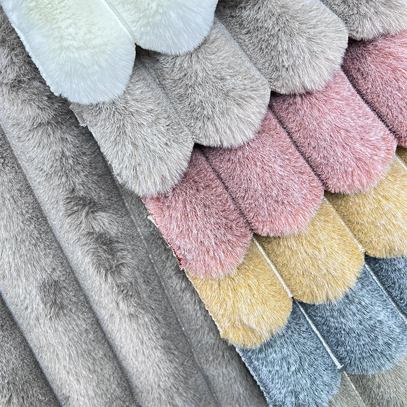 Fabric Textile Raw Material Striped Plush Microfiber Fabric